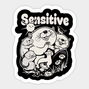 Sensitive - black/off white Sticker